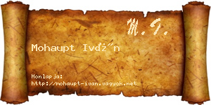 Mohaupt Iván névjegykártya